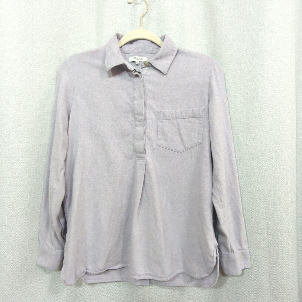 Madewell Flannel Top Womens Small Lavender Shirt